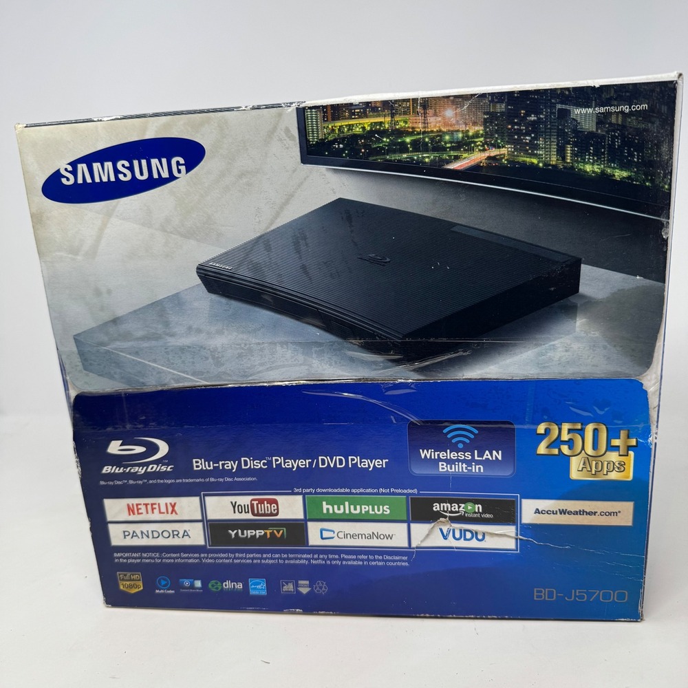 Samsung BD-J5700 Blu-ray Disc Player DVD Player Wireless LAN Built-in Black New